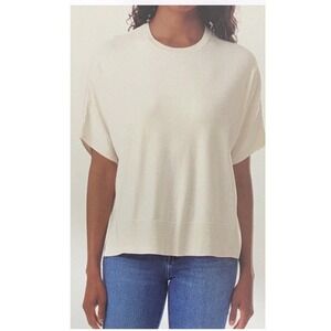 NWT Splendid‎ Women's Short Sleeve Knit Top, Cream L XL XXL